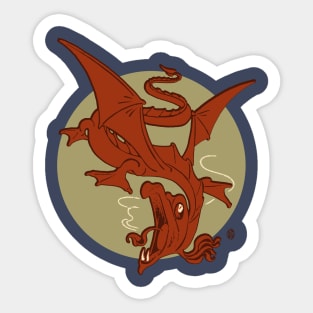 Vintage Jabberwocky Dragon Sticker